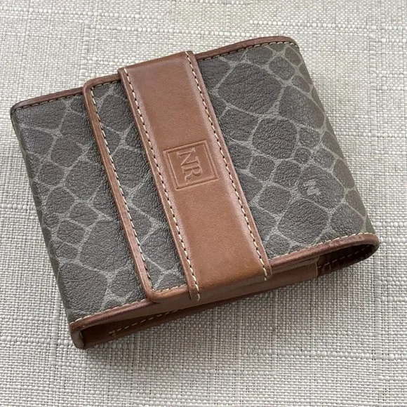 Nina Ricci Vintage Cigarette case/Card case Brown Signature Leather Case - Picture 3 of 12